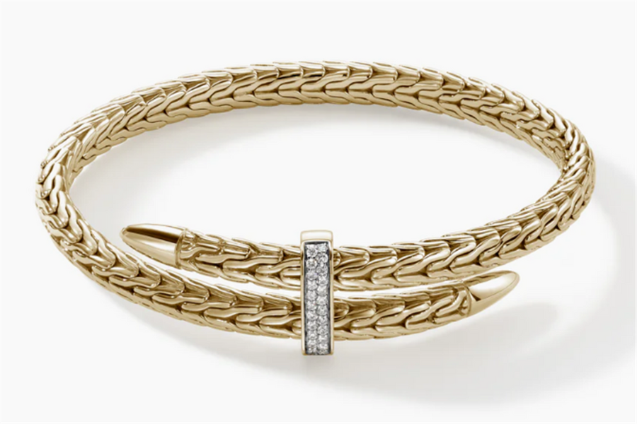 John Hardy Diamond Spear Bypass Flex Cuff