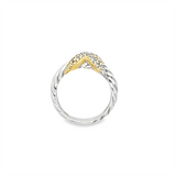 Estate David Yurman Two Tone Diamond X Ring