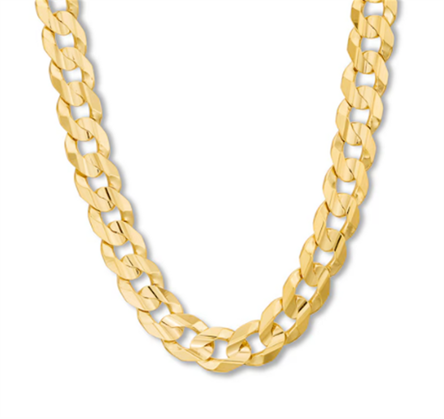Yellow 10 Karat 5.6mm Cuban Chain With A Lobster Clasp Estate Jewelry