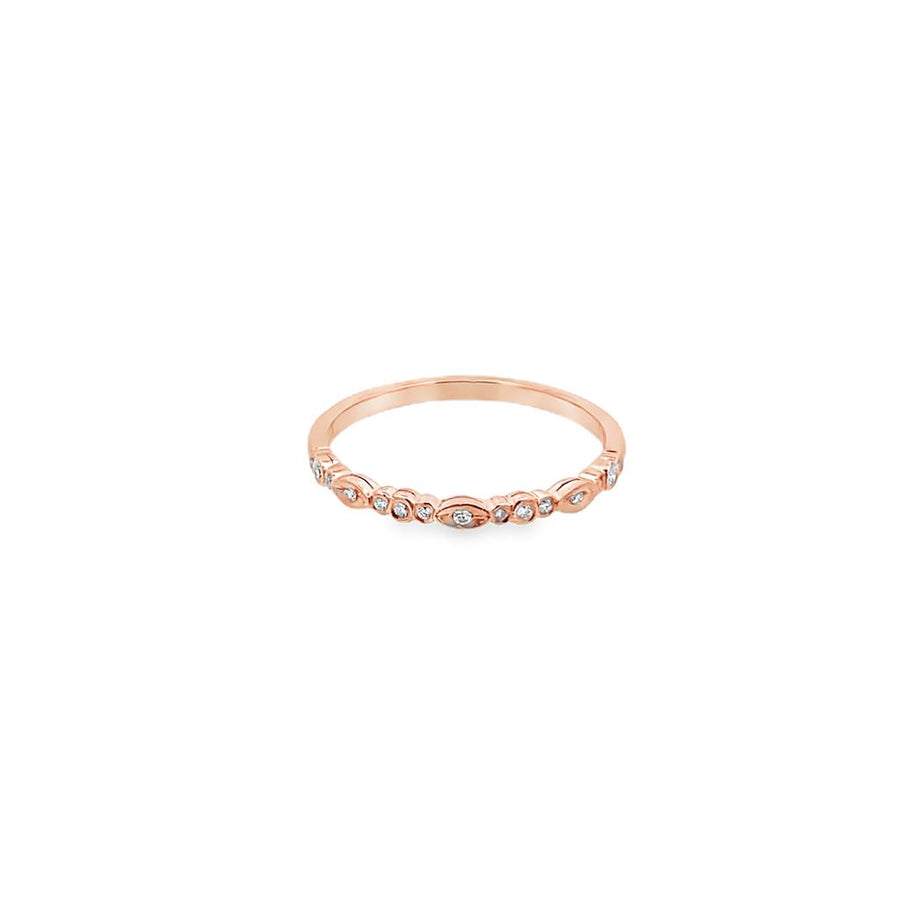 Diamond Milgrain Alternating Diamond Wedding Band