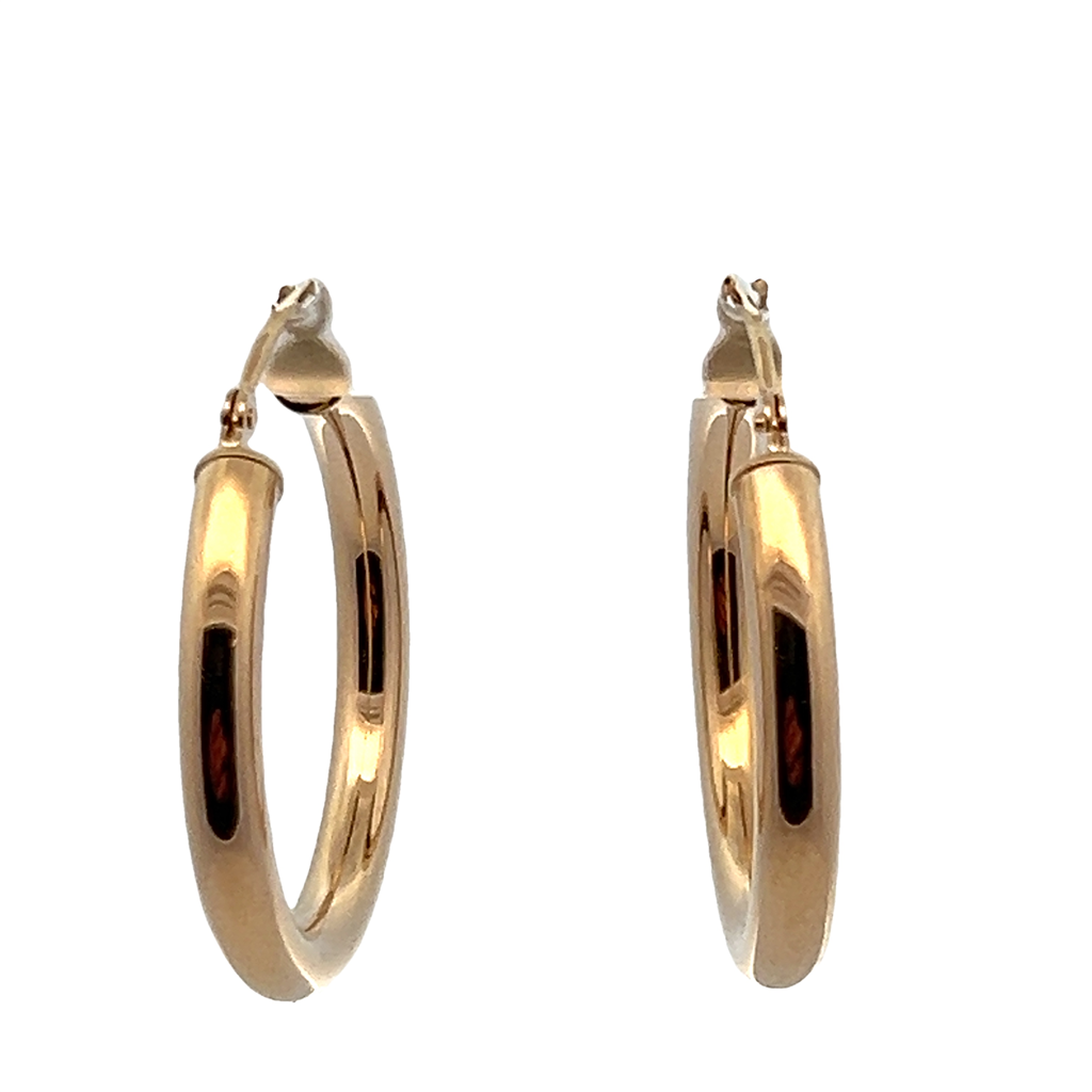 Estate Hollow Tube Hoop Earrings