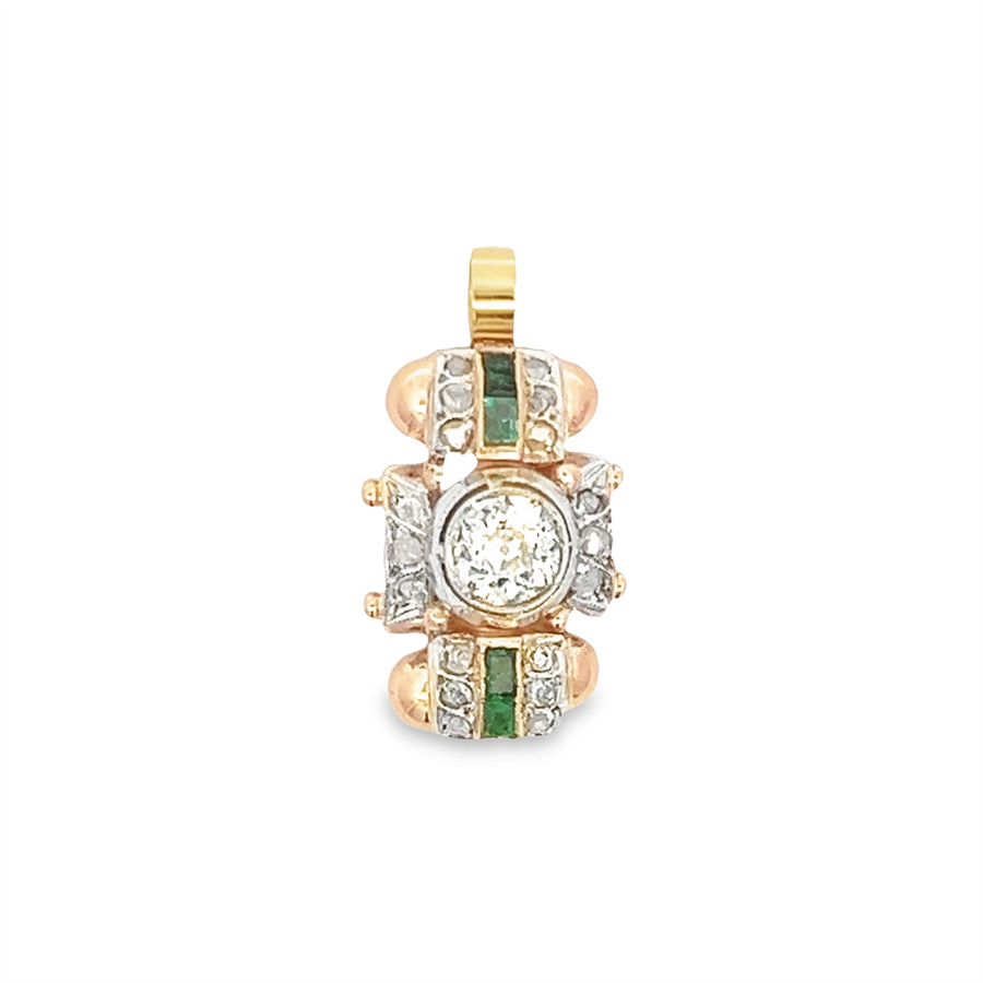 Two-tone 14 Karat Antique Pendant