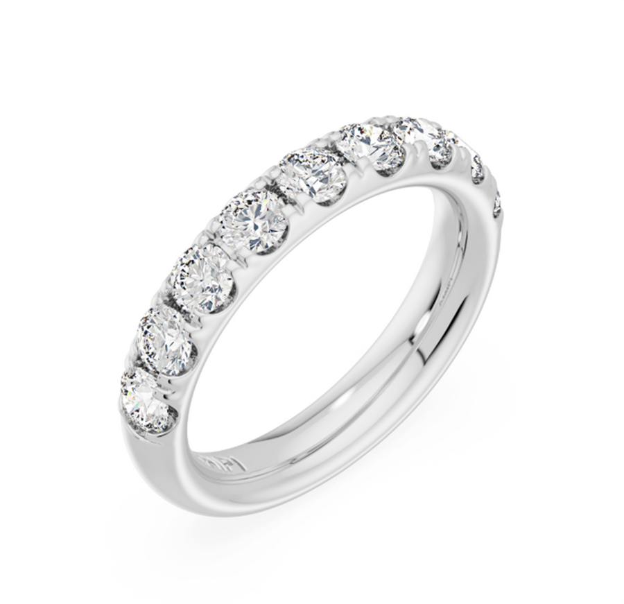 Lady's White 14 Karat 4 Prong Diamond Band Wedding/Anniversary Ring Si