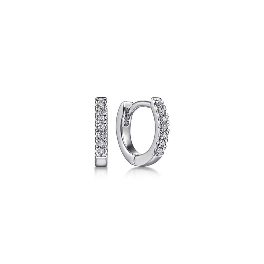 Gabriel & Co Lady's Diamond Huggie Hoop Earrings
