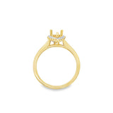 Lady's Yellow 18 Karat Pear Halo Ring Size 6.75 18 = 0.15tw Round G/H
