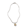 John Hardy Dot Hammered Gold & Silver Round Pendant- on Chain Necklace (Dia 16.5mm)