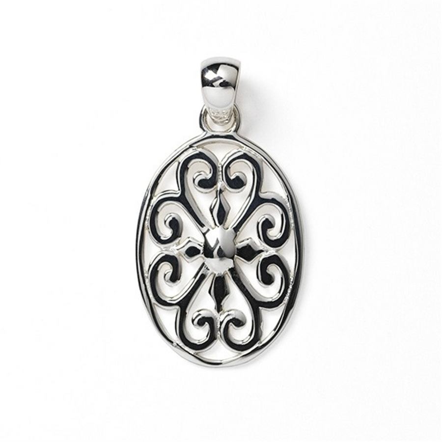 Southern Gates Oval Heart Scroll Pendant