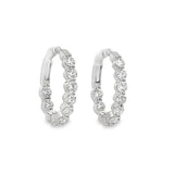 Lady's White 14 Karat Inside Out Hoops Earrings With 20 = 3.13Tw Round