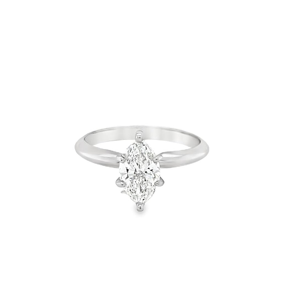 Lady's White 14 Karat 6 Prong Engagement Ring Size 6.25 one = 1.00ct M