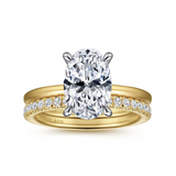 Gabriel & Co. Two Tone Oval Hidden Halo Diamond Ring Mounting