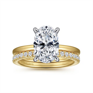 Gabriel & Co. Two Tone Oval Hidden Halo Diamond Ring Mounting