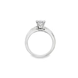 Princess Cut Diamond Wide Band Engagement Ring