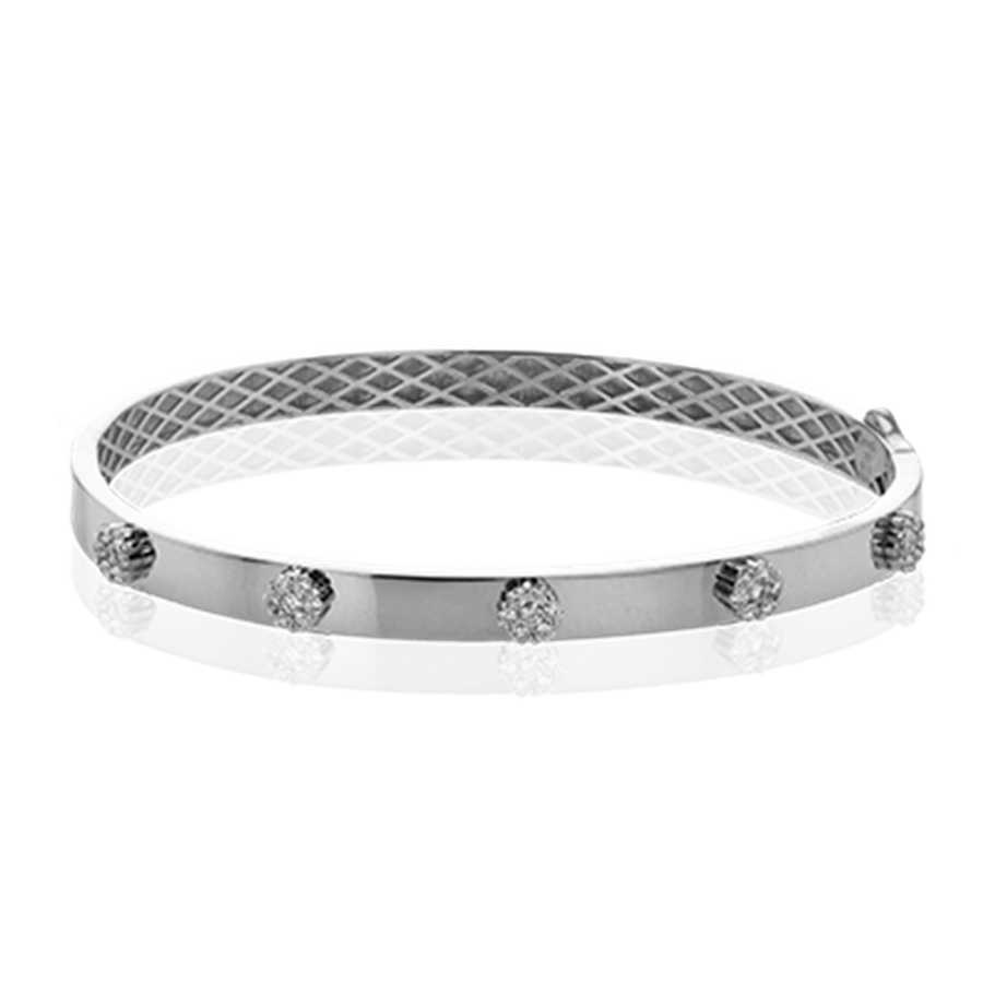 Lady's White 18 Karat Bangle Bracelet