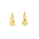 Yellow 14 Karat 9X19.6mm Graduated Knife Edge Hoop Earrings Estate Jew