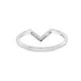 Lady's White 14 Karat Chevron Wedding/Anniversary Ring Size 6.5 9 = 0.