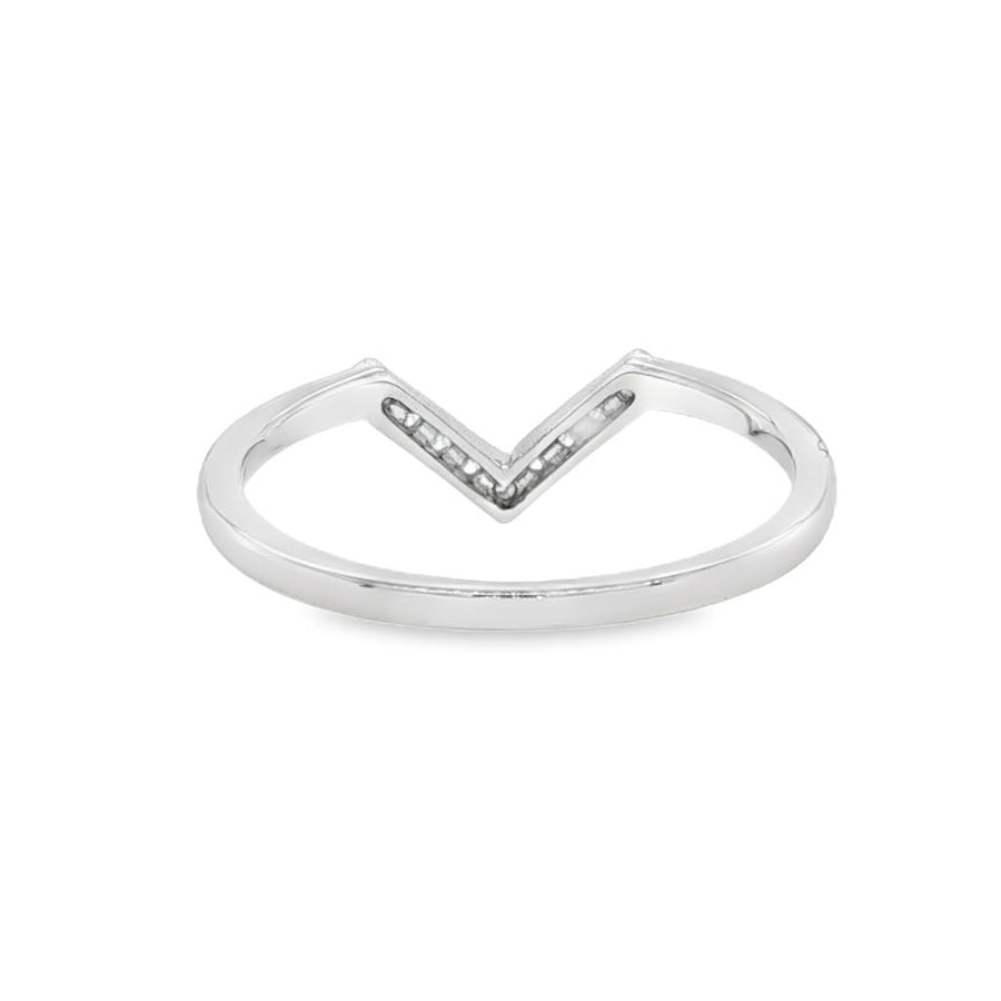 Lady's White 14 Karat Chevron Wedding/Anniversary Ring Size 6.5 9 = 0.