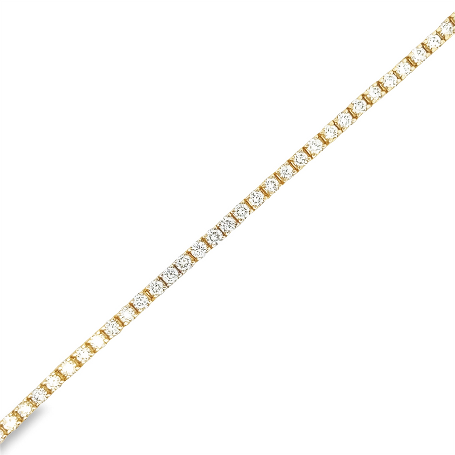 Estate 14 Karat Yellow Gold Diamond Tennis Bracelet