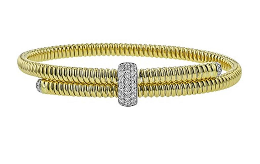 Simon G. Two-Tone Bypass Coil Diamond Bangle Bracelet