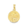 Yellow 24Kt/14Kt Incased Lady Liberty Coin Pendant Estate Jewelry Gram