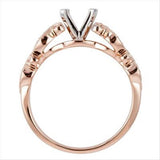 Nelson Lady's Two-Tone Milgrain Pierced Scroll Ring Mounting