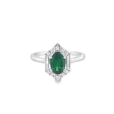 Tsavorite Garnet 14 Karat White Fashion Ring