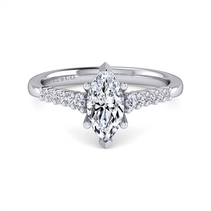 Gabriel & Co. Reed - 14K White Gold Marquise Shape Diamond Engagement Ring