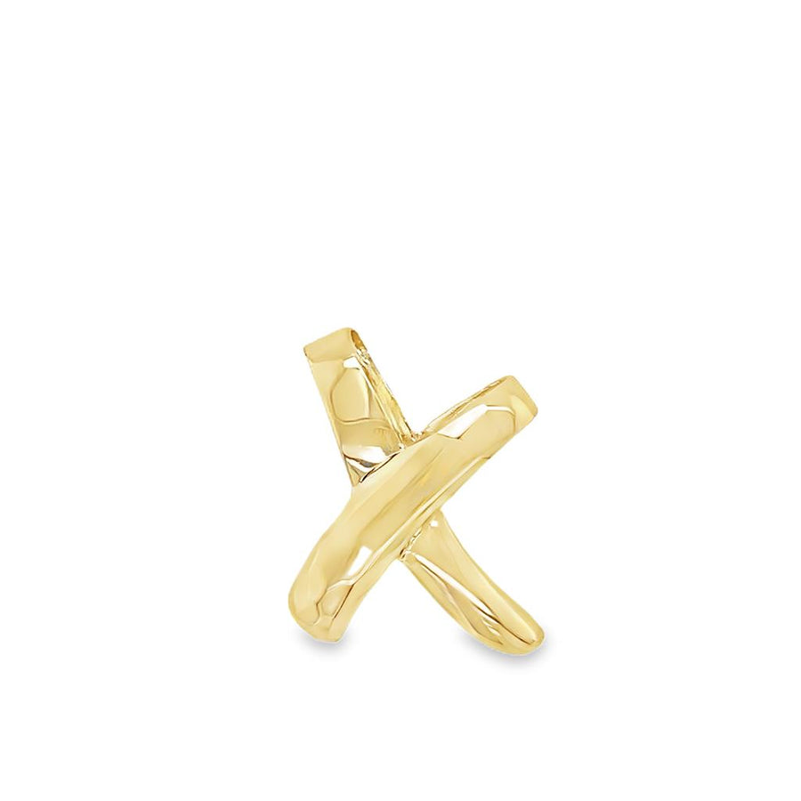 Estate Diamond Cut "X" Omega Slide Pendant