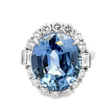 UnHeated Oval Sapphire & Diamond Halo