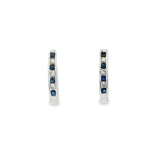 Diamond And Sapphire Hoop Earrings