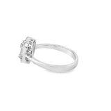Lady's White 18 Karat Emerald Cluster Diamond Engagement Ring