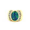 Estate Oval Opal Doublet and Diamond Ring