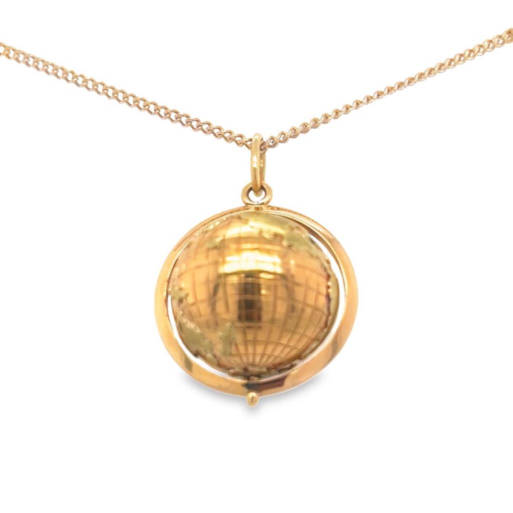 Estate Spinning Globe Necklace