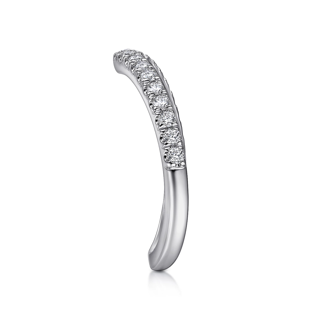 Gabriel & Co. 14K White Gold Curved V Diamond Wedding Band - 0.27 ct