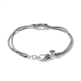 Classic Chain Silver Manah 1.8mm Chain Double Row Bracelet with Lobste