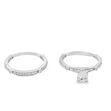 Estate Emerald Cut Diamond Bridal Set