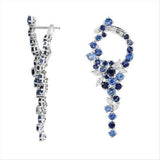 Nelson Flexible Sapphire and Diamond Cluster Dangle Earrings
