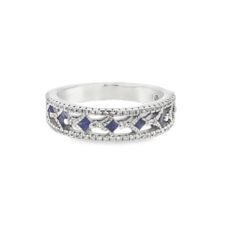 Estate Diamond And Sapphire Vera Wang Love Band