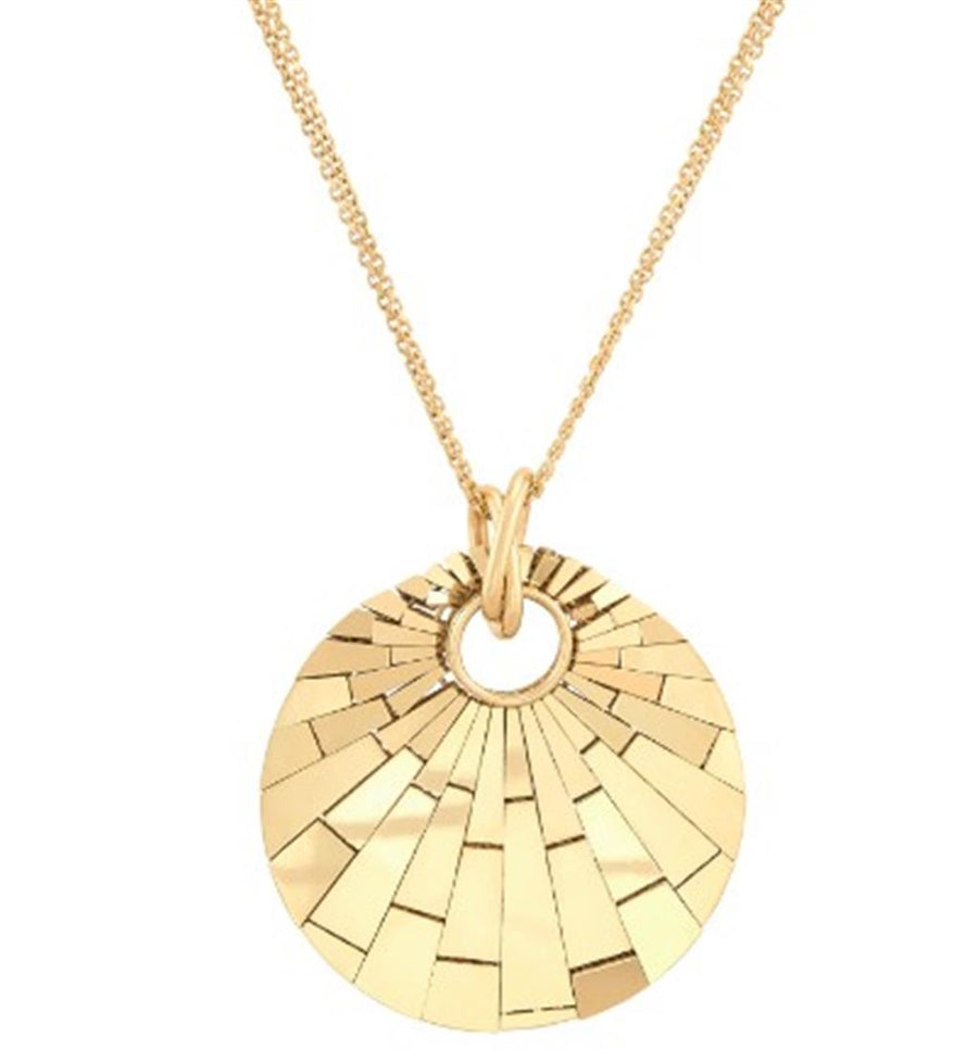 Yellow 14 Karat Satin/Polished 2 Strand Solid Shell Shape Gold Necklac
