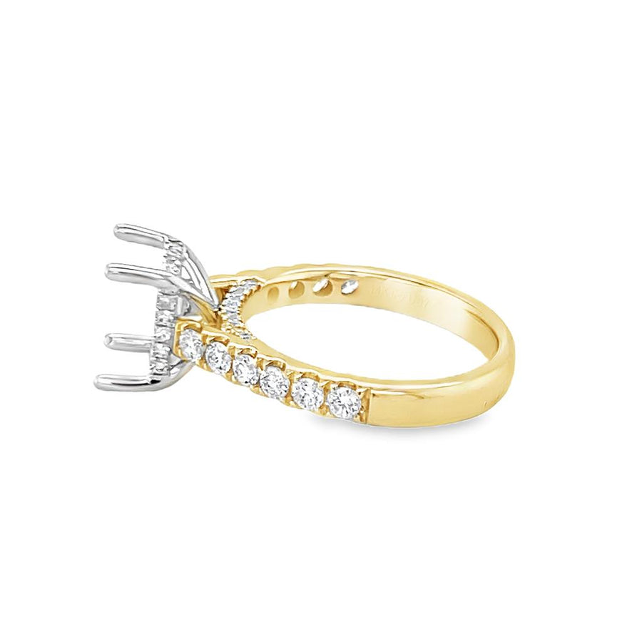 Lady's Two-Tone 14 Karat Accented Hidden Halo Ring Size 7 48 = 0.66tw