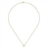 Gabriel & Co. Fashion 14K Yellow Gold M Initial Necklace