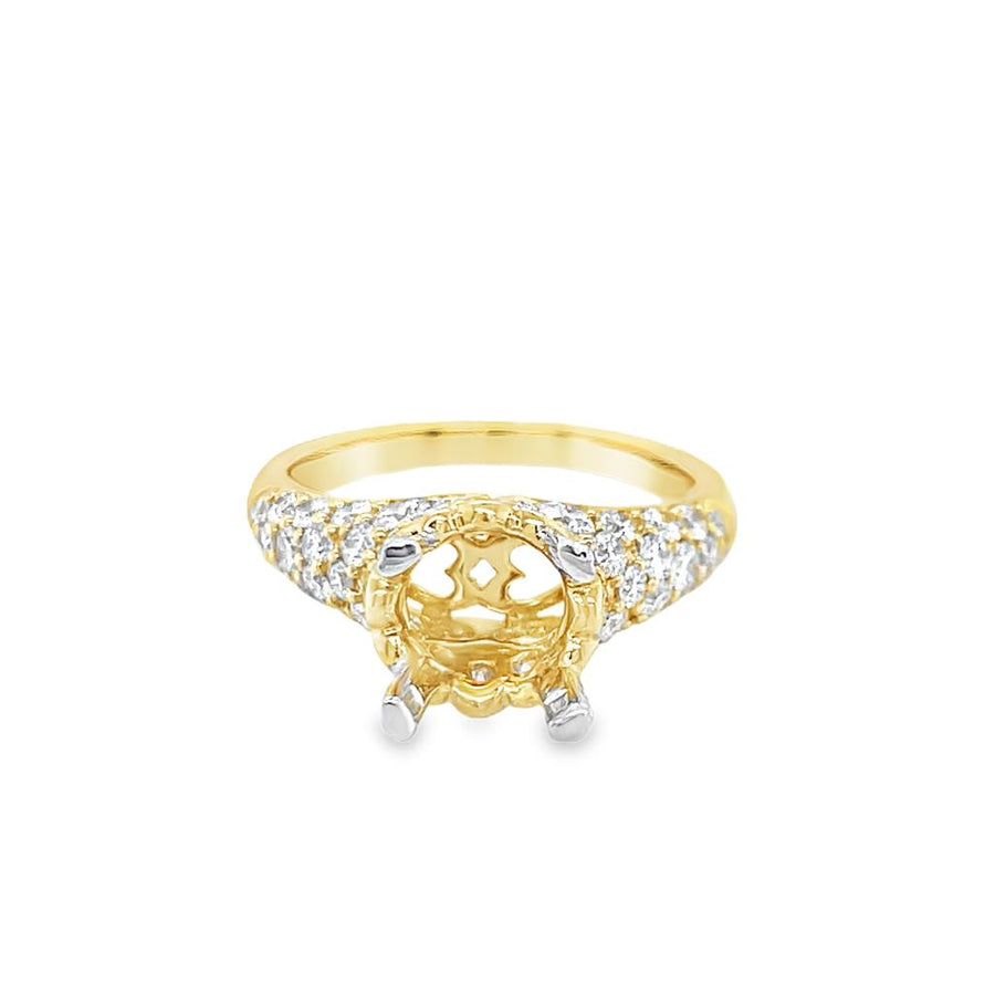 Nelson Lady's Two-Tone Domed Diamond Engagement Ring Mounting