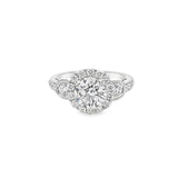 18 Karat White Diamond Halo Engagement Ring Estate Jewelry Size 5.5 Wi