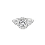 18 Karat White Diamond Halo Engagement Ring Semi-mount (no center ston
