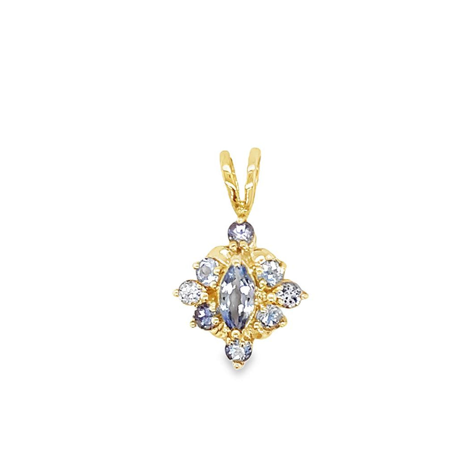 Yellow 14 Karat Tanzanite Clus