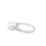 Lady's White 14 Karat Bead Set Shoulders Ring Size 7 one = 10.00mm Rou