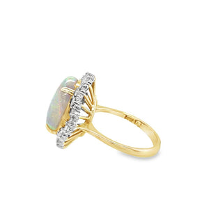 Yellow 14 Karat Halo Fashion Ring Estate Jewelry Size 7.25 one 5.00ct