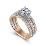 Gabriel & Co. Fiji - 14 Karat White-Rose Gold Round Diamond Engagement Ring