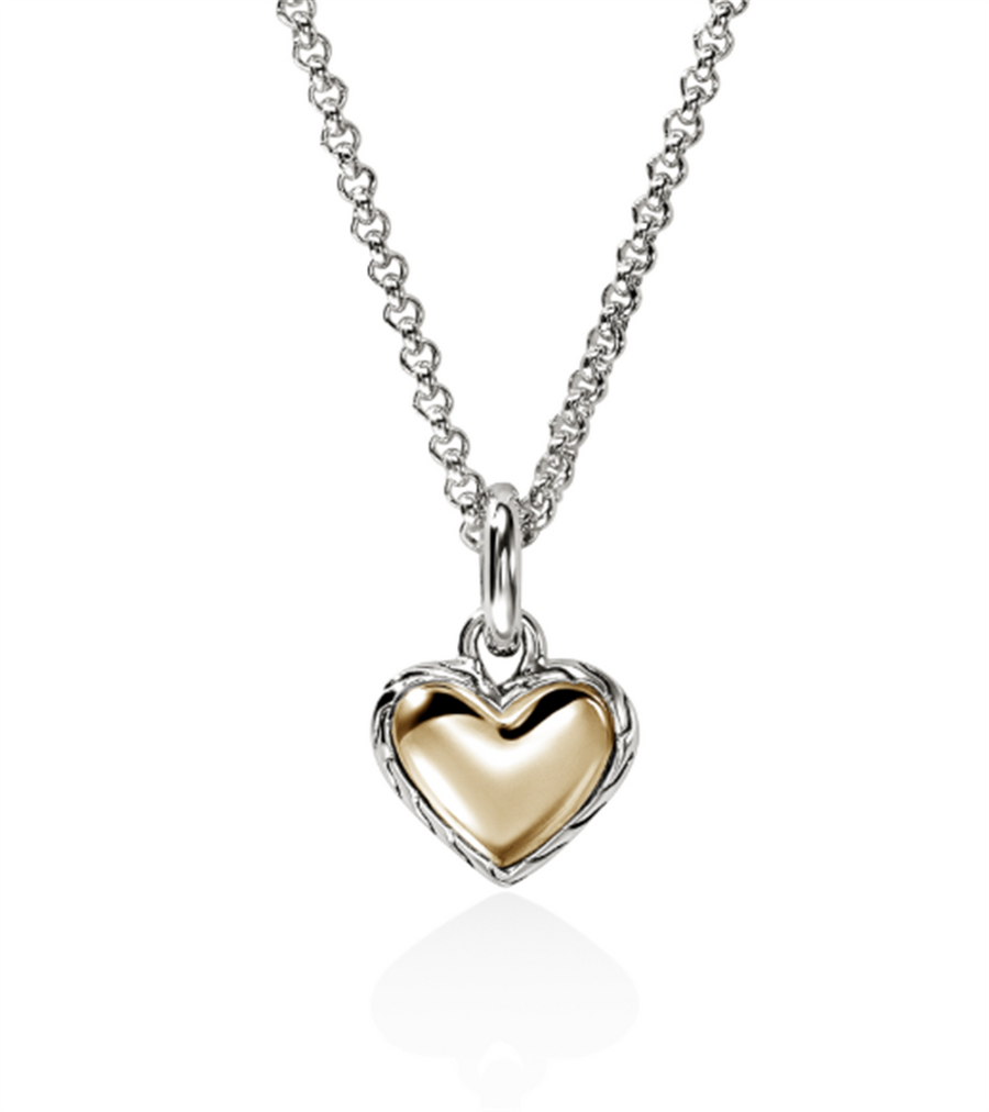 Two-Tone Sterling Silver And 14K Yellow Gold Heart John Hardy Jewelry