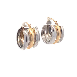 Two-Tone Ribbed Huggie Earrings Estate Jewelry
Gram Weight: 1.9