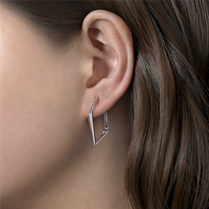 Gabriel & Co. Fashion 925 Sterling Silver Geometric Classic Hoop Earrings